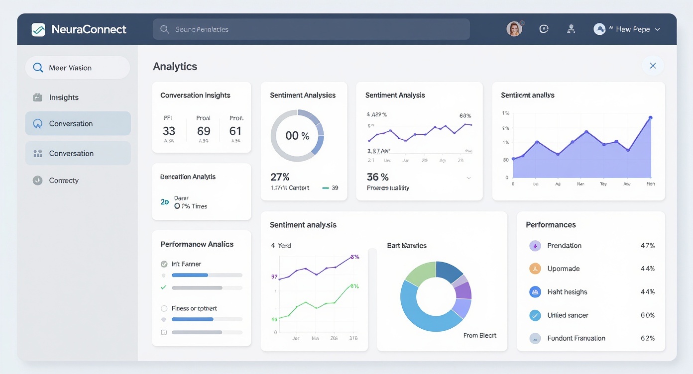 Visual with graphs showing conversation insights